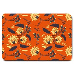 Folk Flowers Pattern  Large Doormat  by Eskimos