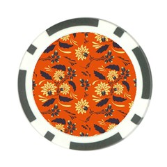 Folk Flowers Pattern  Poker Chip Card Guard (10 Pack) by Eskimos