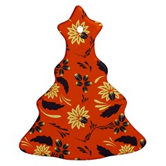 Folk Flowers Pattern  Christmas Tree Ornament (two Sides) by Eskimos