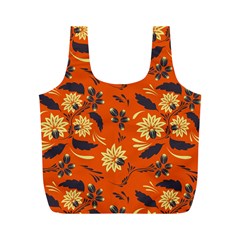 Folk Flowers Pattern  Full Print Recycle Bag (m) by Eskimos