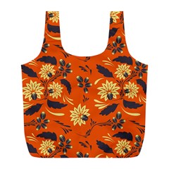 Folk Flowers Pattern  Full Print Recycle Bag (l) by Eskimos