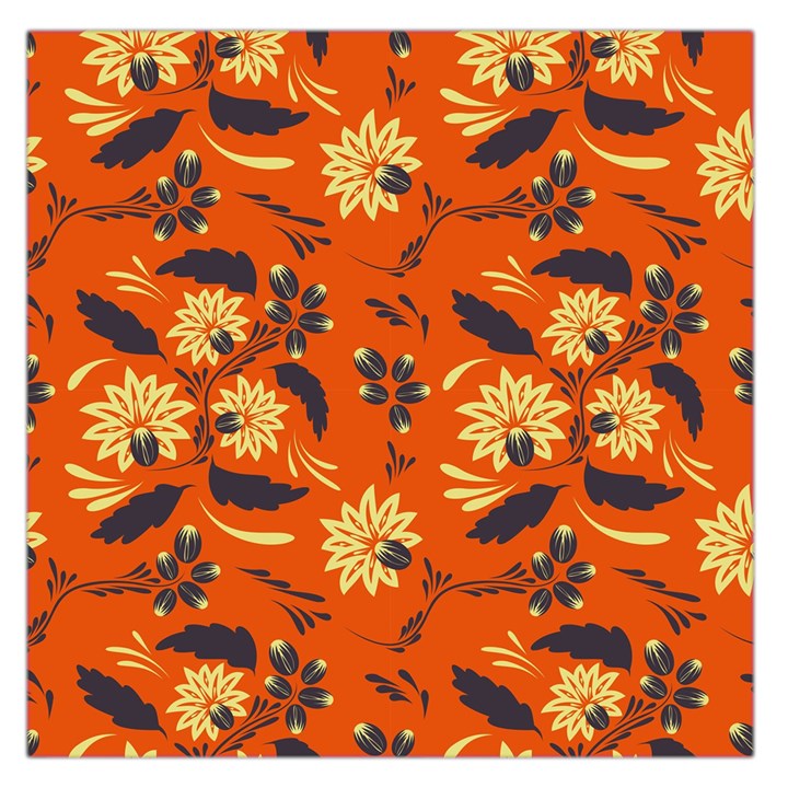 Folk flowers pattern  Large Satin Scarf (Square)