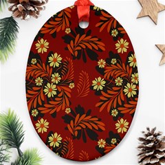 Folk flowers pattern Ornament (Oval)