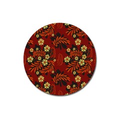 Folk Flowers Pattern Magnet 3  (round) by Eskimos