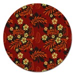 Folk flowers pattern Magnet 5  (Round) Front