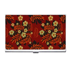 Folk Flowers Pattern Business Card Holder by Eskimos