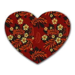 Folk Flowers Pattern Heart Mousepads by Eskimos