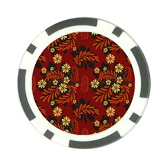 Folk flowers pattern Poker Chip Card Guard