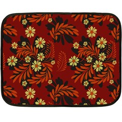 Folk flowers pattern Double Sided Fleece Blanket (Mini) 