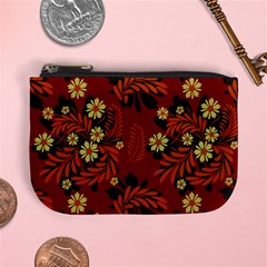 Folk flowers pattern Mini Coin Purse