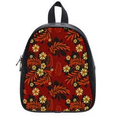 Folk flowers pattern School Bag (Small)