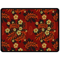 Folk flowers pattern Fleece Blanket (Large) 