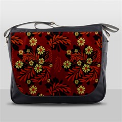 Folk flowers pattern Messenger Bag