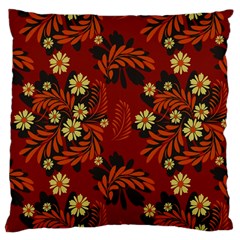 Folk Flowers Pattern Large Cushion Case (one Side) by Eskimos