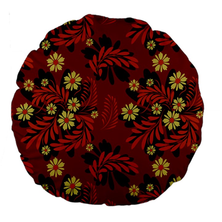 Folk flowers pattern Large 18  Premium Round Cushions