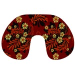 Folk flowers pattern Travel Neck Pillow Back