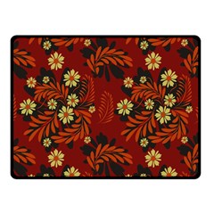 Folk flowers pattern Double Sided Fleece Blanket (Small) 