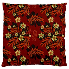 Folk flowers pattern Large Flano Cushion Case (One Side)