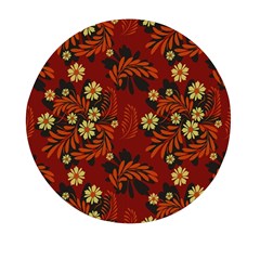 Folk Flowers Pattern Mini Round Pill Box