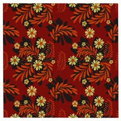 Folk flowers pattern Wooden Puzzle Square