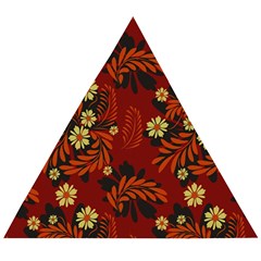 Folk flowers pattern Wooden Puzzle Triangle