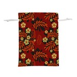 Folk flowers pattern Lightweight Drawstring Pouch (S) Front