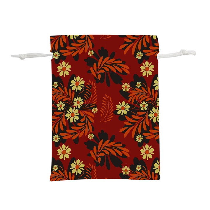 Folk flowers pattern Lightweight Drawstring Pouch (S)