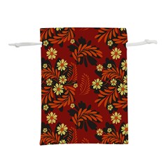 Folk flowers pattern Lightweight Drawstring Pouch (L)