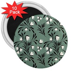 Folk Flowers Pattern 3  Magnets (10 Pack)  by Eskimos