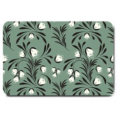 Folk Flowers Pattern Large Doormat  by Eskimos