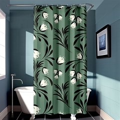 Folk Flowers Pattern Shower Curtain 36  X 72  (stall)  by Eskimos