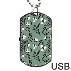 Folk Flowers Pattern Dog Tag Usb Flash (one Side) by Eskimos