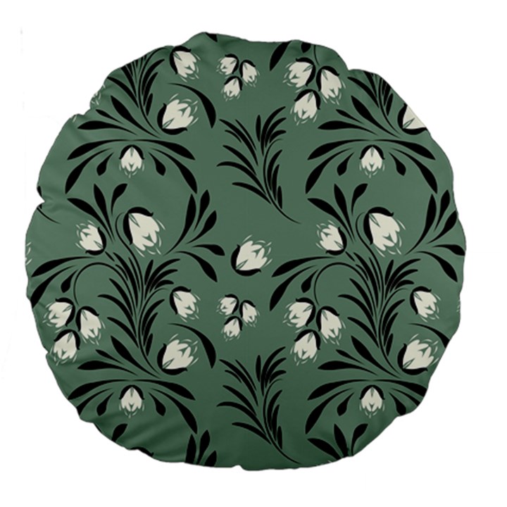 Folk flowers pattern Large 18  Premium Round Cushions