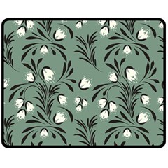 Folk Flowers Pattern Double Sided Fleece Blanket (medium)  by Eskimos