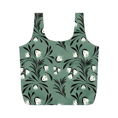 Folk Flowers Pattern Full Print Recycle Bag (m) by Eskimos