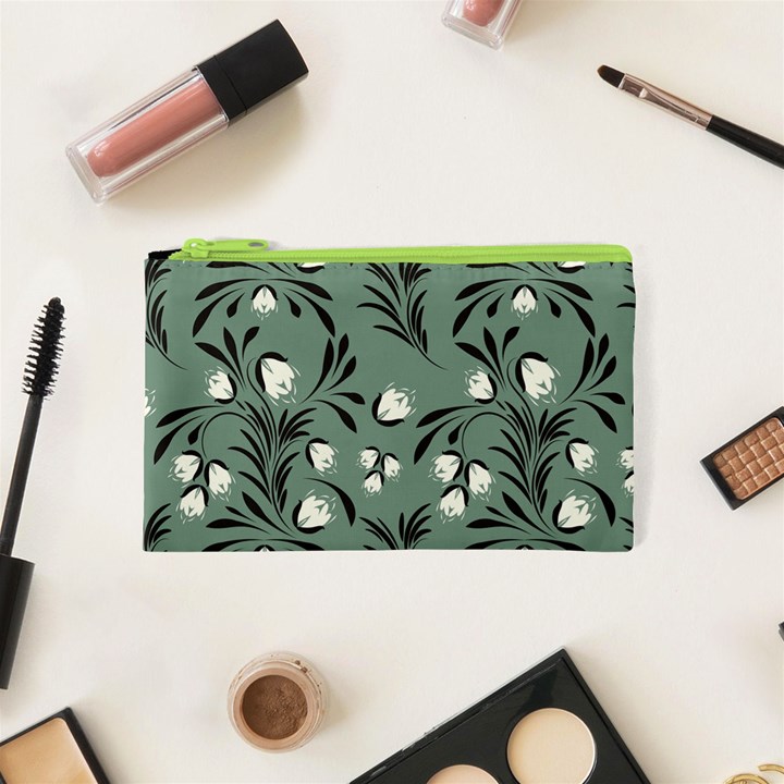 Folk flowers pattern Cosmetic Bag (XS)