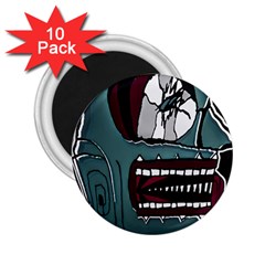 Colored Creepy Man Portrait Illustration 2 25  Magnets (10 Pack) 