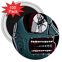 Colored Creepy Man Portrait Illustration 3  Magnets (100 Pack) by dflcprintsclothing