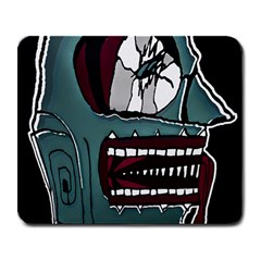 Colored Creepy Man Portrait Illustration Large Mousepads by dflcprintsclothing