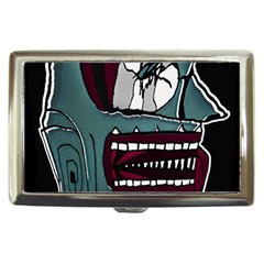 Colored Creepy Man Portrait Illustration Cigarette Money Case by dflcprintsclothing