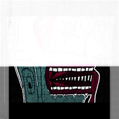 Colored Creepy Man Portrait Illustration Rectangular Jigsaw Puzzl by dflcprintsclothing