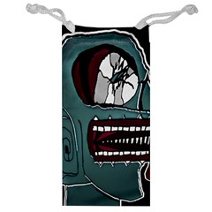 Colored Creepy Man Portrait Illustration Jewelry Bag by dflcprintsclothing