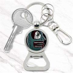 Colored Creepy Man Portrait Illustration Bottle Opener Key Chain by dflcprintsclothing