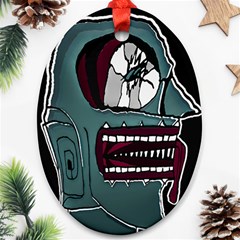 Colored Creepy Man Portrait Illustration Oval Ornament (two Sides) by dflcprintsclothing