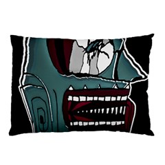 Colored Creepy Man Portrait Illustration Pillow Case by dflcprintsclothing