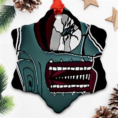 Colored Creepy Man Portrait Illustration Snowflake Ornament (two Sides) by dflcprintsclothing