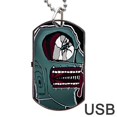 Colored Creepy Man Portrait Illustration Dog Tag Usb Flash (one Side) by dflcprintsclothing