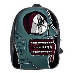 Colored Creepy Man Portrait Illustration School Bag (xl) by dflcprintsclothing