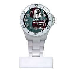 Colored Creepy Man Portrait Illustration Plastic Nurses Watch by dflcprintsclothing