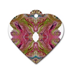 Marbling Collage Dog Tag Heart (one Side) by kaleidomarblingart